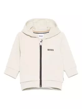 Толстовка с капюшоном и логотипом BOSS Kidswear, нейтральный
