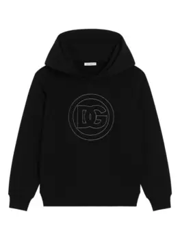 Толстовка с капюшоном и логотипом Dolce & Gabbana Kids, черный