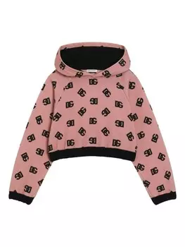 Толстовка с капюшоном и логотипом Dolce & Gabbana Kids, розовый