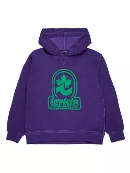 Толстовка с капюшоном и логотипом DSQUARED2 KIDS, фиолетовый
