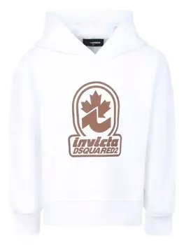 Толстовка с капюшоном и логотипом DSQUARED2 KIDS, белый
