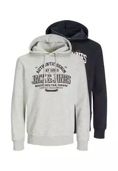 Толстовка с капюшоном и логотипом двойная упаковка Jack & Jones, мультиколор