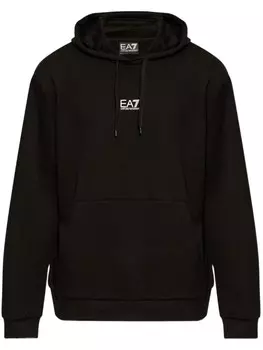 Толстовка с капюшоном и логотипом Ea7 Emporio Armani, черный