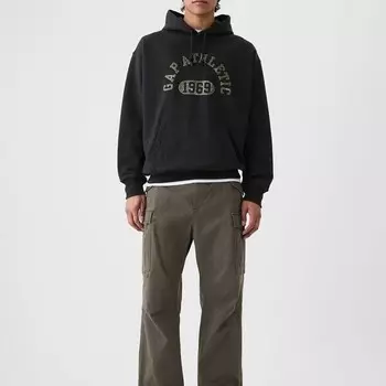 Толстовка с капюшоном и логотипом Gap, черный