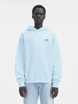 Толстовка с капюшоном и логотипом Grosgrain JACQUEMUS The Gros Grain hoodie, цвет Light Blue