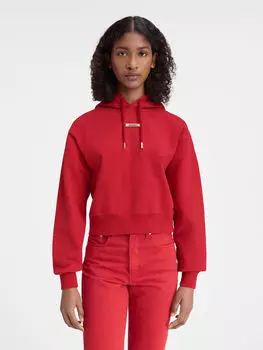 Толстовка с капюшоном и логотипом Grosgrain JACQUEMUS The Gros Grain hoodie, темно-красный