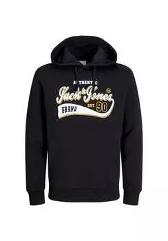 Толстовка с капюшоном и логотипом Hoodie Jack & Jones, черный
