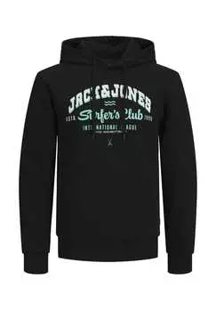 Толстовка с капюшоном и логотипом Jack & Jones, черный