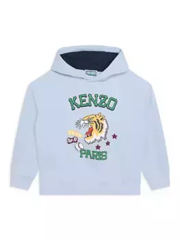 Толстовка с капюшоном и логотипом Little Boy's & Boy's Kenzo, цвет pale blue