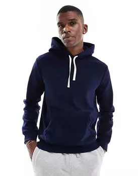 Толстовка с капюшоном и логотипом на подоле в темно-синем цвете Polo Ralph Lauren