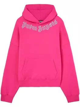 Толстовка с капюшоном и логотипом на шее Palm Angels, розовый