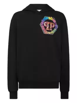 Толстовка с капюшоном и логотипом Philipp Plein, черный
