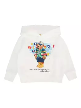 Толстовка с капюшоном и логотипом POLO RALPH LAUREN KIDS, белый