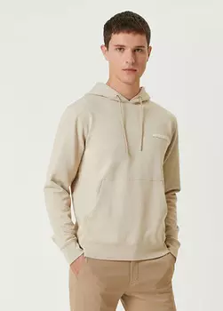 Толстовка с капюшоном и логотипом Sandro, бежевый