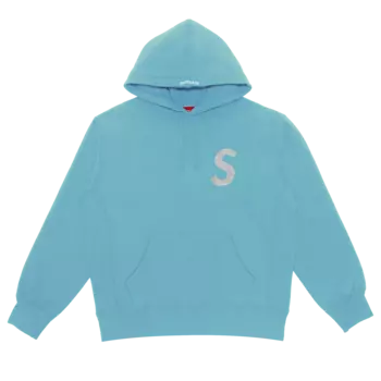 Толстовка с капюшоном и логотипом Supreme x Swarovski S, цвет Light Aqua