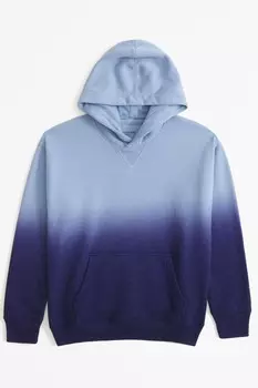 Толстовка с капюшоном и логотипом в технике тай дай Abercrombie & Fitch, синий