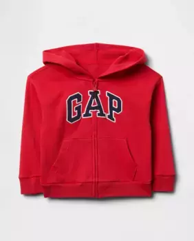 Толстовка с капюшоном и молнией с логотипом, карманы в виде кенгуру Gap, красный