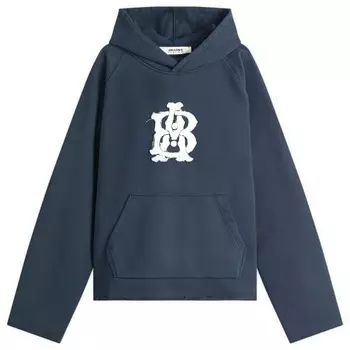 Толстовка с капюшоном и монограммой About:Blank, синий