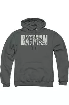Толстовка с капюшоном и надписью «Бэтмен» серого цвета для взрослых Gildan