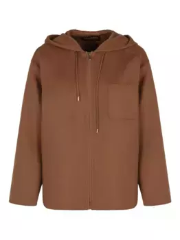 Толстовка с капюшоном и нагрудным карманом MAX MARA, коричневый