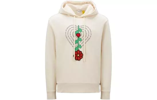 Толстовка с капюшоном и нашивкой-логотипом Genius X Jw Anderson Moncler, Ecru