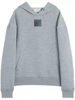 Толстовка с капюшоном и нашивкой-логотипом Lanvin, серый
