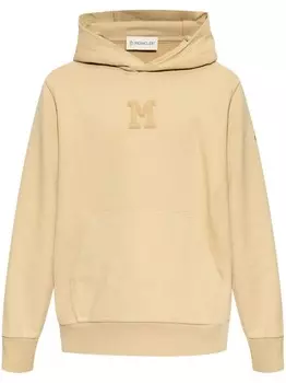 Толстовка с капюшоном и нашивкой-логотипом Moncler, серый