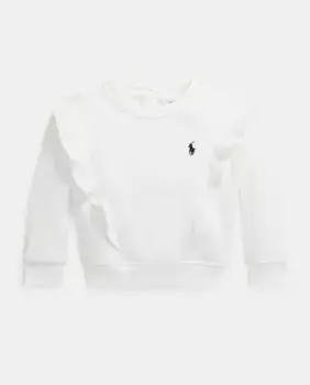 Толстовка с капюшоном и оборками для девочки Polo Ralph Lauren, белый