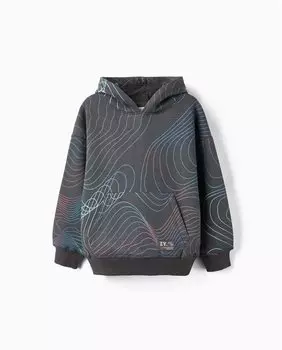 Толстовка с капюшоном и принтом для мальчика Zippy, темно-серый