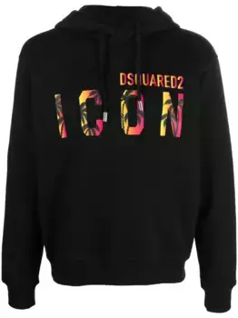 Толстовка с капюшоном и принтом Icon DSQUARED2, черный