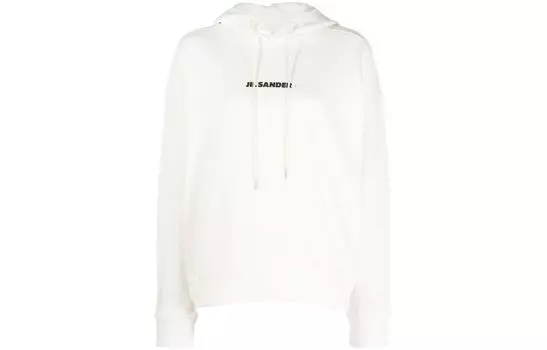 Толстовка с капюшоном и принтом логотипа JIL SANDER, белый