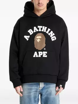Толстовка с капюшоном и принтом логотипа колледжа BATHING APE A Bathing Ape, черный