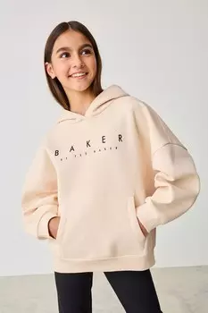 Толстовка с капюшоном и принтом логотипа сзади Baker By Ted Baker, серый