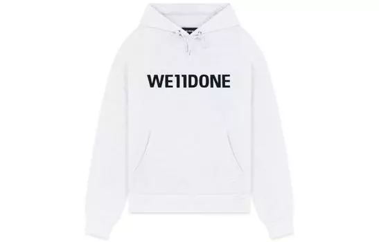 Толстовка с капюшоном и принтом логотипа WE11DONE, белый