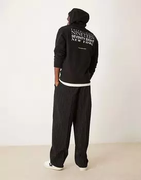 Толстовка с капюшоном и принтом на спине черного цвета Calvin Klein Jeans