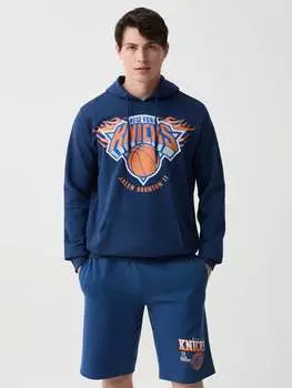 Толстовка с капюшоном и принтом New York Knicks Nba, цвет dark blue