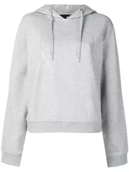 Толстовка с капюшоном и принтом сердца с логотипом Love Moschino, серый