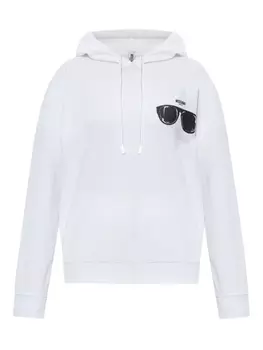 Толстовка с капюшоном и принтом в виде солнцезащитных очков Moschino, белый