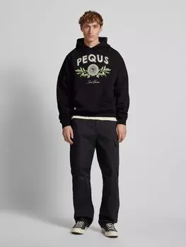 Толстовка с капюшоном и принтом в виде этикетки, модель «Olive Coin Relic» PEQUS, черный