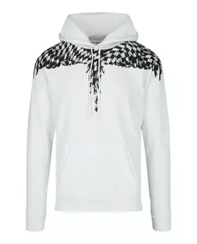 Толстовка с капюшоном и принтом Wings Marcelo Burlon, белый