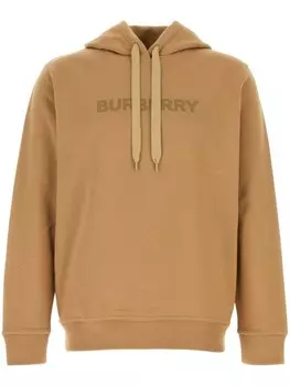 Толстовка с капюшоном и прорезиненным логотипом Burberry, нейтральный цвет