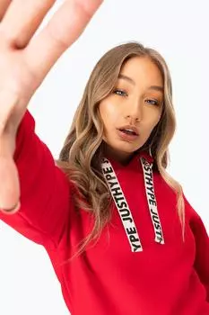 Толстовка с капюшоном и пуловером на шнурке Hype, красный