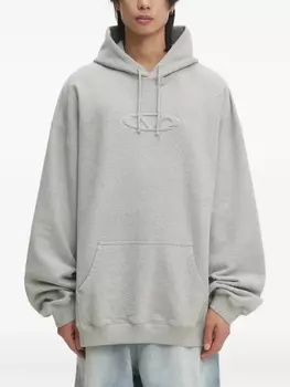 Толстовка с капюшоном и тисненым логотипом VETEMENTS, серый