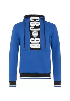 Толстовка с капюшоном и великолепными фирменными принтами CIPO & BAXX, цвет Saxeblue