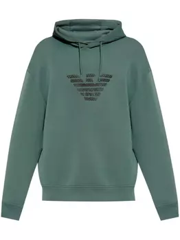 Толстовка с капюшоном и вышитым логотипом Emporio Armani, зеленый