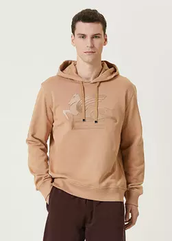 Толстовка с капюшоном и вышитым логотипом Etro, бежевый
