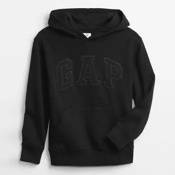 Толстовка с капюшоном и вышитым логотипом Gap, черный