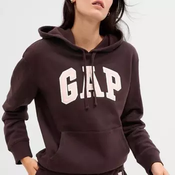 Толстовка с капюшоном и вышитым логотипом Gap, коричневый