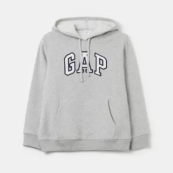 Толстовка с капюшоном и вышитым логотипом Gap, серый