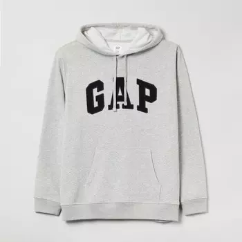 Толстовка с капюшоном и вышитым логотипом Gap, серый